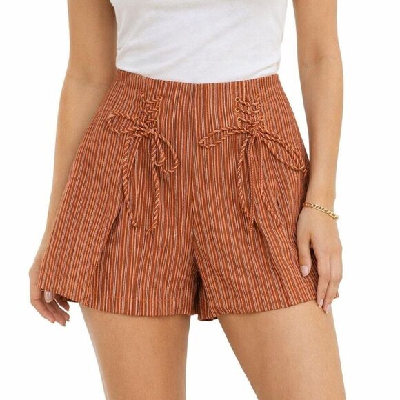 DO+BE Pants - Do + Be Women's Orange and Brown Shorts